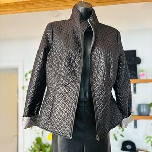 Spanner-Reversible Jacket Silver & Black Embroidered Circles | Size M